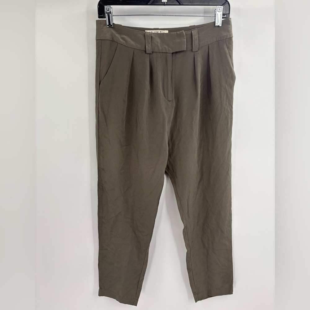 Stone cold fox trousers 100% silk green harem cropped work pants size xs/small